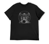 Llbang Drumming Drummer Vitruvian Man Drums Drum Kit Stick O-Neck 100% Cotton Short Sleeve Unisex T-Shirt S
