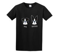 Llbang Humor Sketch Batdog Cartoon Unisex 100% Cotton Short-Sleeve T-Shirts Black XL