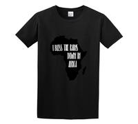 Llbang I Bless Rains Down in Africa Map Unisex 100% Cotton Short-Sleeve T-Shirts Black L