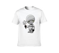 Llbang Marvin The Paranoid Android Hitchhikers Guide to The Galaxy Funny Artsy Awesome Artwork Printed T-Shirt White XXL