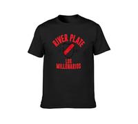 Llbang River Plate Establishe Unisex 100% Cotton Short-Sleeve T-Shirts Black XXL