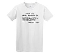 Llbang Rules for Dating My Daughter Feminist Father T-Shirt White 3XL