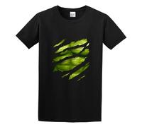 Llbang The Big Green Man Chest Under Torn Unisex 100% Cotton Short-Sleeve T-Shirts Black S