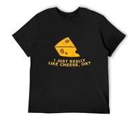 Llbang VEMS Limited Funny Cheese Lover Food Humor, I Just Really Like Cheese Ok Crew Neck Unisex Short Sleeve T-Shirt L