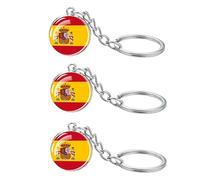 LLBFHH Lot de 3 porte-clés en perles de verre drapeau européen (Espagne)