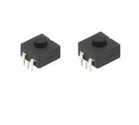 LLBOGRGGN 10pcs 12 * 12mm interrupteur de lampe de poche marche arrêt noir petit interrupteur 3 pieds 3 broches interrupteur poussoir