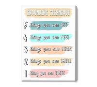 LLBOGRGGN 5 4 3 2 1 Method Anxiety Grounding Techniques Poster Mental Health Wall-Art for Home Office Room Calming Self Care Decor(Unframed,16x24inch(40x60cm))