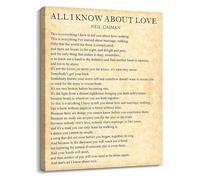 LLBOGRGGN “All I Know About Love” Quote Poster - Romantic Canvas Wall-Art, Meaningful Gift for Her/Him, Couples Anniversary & Home Decor(Unframed,12x18inch(30x45cm))