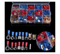 LLBOGRGGN Assortiment de 300 bornes à isolées for câbles électriques, cosses en cuivre laminé, connecteurs bout à bout rouges et bleus