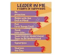 LLBOGRGGN Character Education Metal Tin Sign 7 Habits Leadership Development Behavior Expectations Wall-Art For Elementary Classroom Decor 8 X 12 inch
