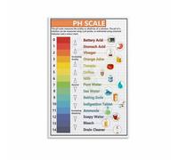 LLBOGRGGN Chemistry Poster PH Scale Chart for Acids Bases and Alkalinity Science Classroom Decor Canvas Wall-Art for Bedroom Living Room(Unframed,08x12inch(20x30cm))