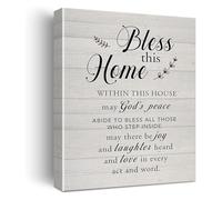 LLBOGRGGN Christian Home Decor Bless This Home Wall-Art Inspirational for Housewarming Gift(Unframed,08x12inch(20x30cm))