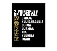 LLBOGRGGN Cultural Celebration Poster Kwanzaa Canvas Wall-Art for Home and Community Center Holiday Decor Family Heritage(Framed,16x24inch(40x60cm))
