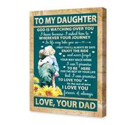 LLBOGRGGN Daughter Gift from Dad - Heartfelt Blessing Wall-Art Print - Father to Daughter Birthday, Graduation or Just Because Present(Framed,08x12inch(20x30cm))