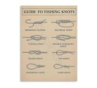LLBOGRGGN Decorative Fishing Knots Reference Canvas Wall-Art Print for Outdoor Mens Room and Home Decor(Unframed,16x24inch(40x60cm))