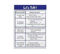 LLBOGRGGN Discussion Prompts and Sentence Frames Poster Communication Canvas Wall-Art for School Office Decor(Framed,16x24inch(40x60cm))