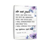 LLBOGRGGN Do Not Fear Poster Isaiah Scripture Inspiration Canvas Wall-Art For Home Office Living Room Decor(Framed,08x12inch(20x30cm))