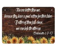 LLBOGRGGN Ecclesiastes 4 9 10 Scripture Metal Sign Two Are Better Than One Wall-Art For Living Room Bedroom Office 8 X 12 inch