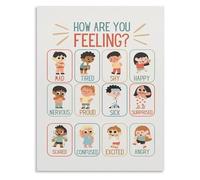 LLBOGRGGN Emotions Chart for & Adults - How Are You Feeling Today Canvas Wall-Art(Unframed,16x24inch(40x60cm))