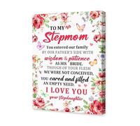 LLBOGRGGN Gifts for Stepmom Who Has Everything, Appreciation Poster Wall Decor, Present from Stepchildren for Christmas Mother's Day(Framed,12x18inch(30x45cm))