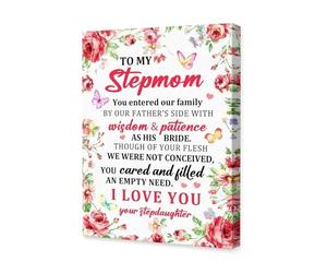 LLBOGRGGN Gifts for Stepmom Who Has Everything, Appreciation Poster Wall Decor, Present from Stepchildren for Christmas Mother's Day(Unframed,16x24inch(40x60cm))