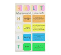 LLBOGRGGN HALT Method Poster Hungry Angry Lonely Tired for Mindfulness and Emotional Check In Self Care Visual Aid Office or Home Wall-Art(Unframed,16x24inch(40x60cm))