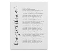 LLBOGRGGN Inspirational How Great Thou Art Bible Verse Print Christian Wall