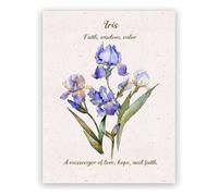 LLBOGRGGN Iris Flower Vintage Poster, Botanical Illustration Print, Floral Wall-Art for Aesthetic Home Decor, Living Room(Framed,12x18inch(30x45cm))