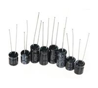 LLBOGRGGN Kit d'assortiment de condensateurs électrolytiques en aluminium, 12 valeurs x 10 pièces, 0,22 UF à 470 UF, 120 pièces, 16 V, 25 V, 50 V