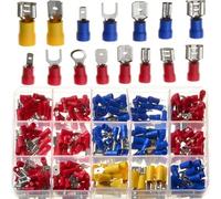 LLBOGRGGN Kit d'assortiment de cosses à électriques, 280 pièces/boîte, mâles et femelles, isolées en caoutchouc, cosses de câble