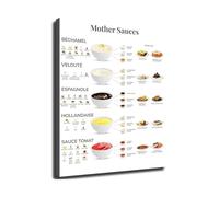 LLBOGRGGN Learn French Mother Sauces - Cooking Chart Poster for Kitchen Decor & Culinary Study(Framed,08x12inch(20x30cm))