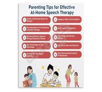 LLBOGRGGN Learning to Talk Activities Poster for Toddlers and Parents Wall-Art Canvas Print Home Education Decor Bedroom Living Room(Framed,12x18inch(30x45cm))
