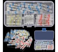 LLBOGRGGN Lot de 50 cosses à thermorétractables, manchons de soudure, connecteurs étanches, gaine thermorétractable, connecteur de câble, coffret