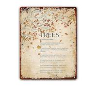 LLBOGRGGN Metal Sign Vintage Tree Poem Art Rustic Wall Decor with Nature Quote for Office Bar Man Cave Living Room Bedroom 8 X 12 inch