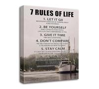 LLBOGRGGN Mindset & Success Wall Art: 7 Rules of Life Canvas Print, Motivational Posters for Office, School, Home, Gym Decor(Framed,08x12inch(20x30cm))