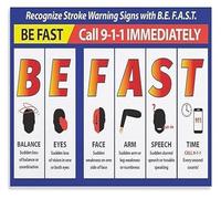 LLBOGRGGN Office Decor Stroke Information Poster Metal Tin Sign Symptoms Chart Educational Wall-Art Health Clinic(Framed,08x12inch(20x30cm))