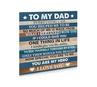 LLBOGRGGN Personalized “My Hero Dad” Poster, Sentimental Gift for Father, Appreciation Wall-Art for Dad’s Birthday, Father’s Day, Retirement Gift Idea(Framed,12x18inch(30x45cm))