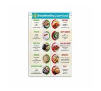 LLBOGRGGN Postpartum Nutrition Chart Poster, Canvas Wall-Art for Breastfeeding Moms, Nursery Decor, Mom, Parenting Journey, Room(Framed,16x24inch(40x60cm))