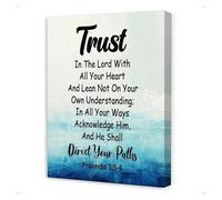 LLBOGRGGN Proverbs 3:5-6 Scripture Print - Trust in the Lord with All Your Heart, Faith-Based Wall-Art for Home and Church Decor(Framed,16x24inch(40x60cm))