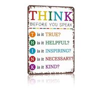 LLBOGRGGN Respectful Talk Metal Sign Words Can Heal Or Hurt Tin Display Rustic Brown Background For Living Room Bookshelf Corner 8 X 12 inch