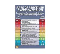 LLBOGRGGN RPE Scale 1-10 Poster Rate of Perceived Exertion Chart Borg Workout Intensity Measurement Tool for Gym Studio Fitness Wall-Art Print(Unframed,08X12inch(20X30cm))