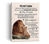 LLBOGRGGN Rustic To My Son Wall-Art: Inspirational Canvas Print for Father Son Gift and Decor(Unframed,16x24inch(40x60cm))