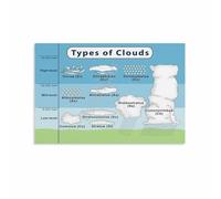 LLBOGRGGN Sky Cloud Atlas Poster Different Types of Formations Canvas Print Modern Wall-Art for Living Room Office Decor Gift(Unframed,08x12inch(20x30cm))
