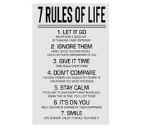 LLBOGRGGN The 7 Essential Rules of Life Poster - Timeless Principles for Success & Peace, Motivational Wall-Art for Office, Home(Unframed,16x24inch(40x60cm))