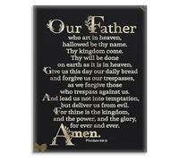 LLBOGRGGN The Lords Prayer Canvas Print Our Father Wall-Art Jesus Christ Religious Poster for Christian Gift and Decor(Framed,12x18inch(30x45cm))