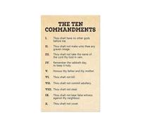LLBOGRGGN The Ten Commandments Poster, 10 Commandments Wall-Art, Religious Bible Testament Rules Scripture Verse Decalogue Cool(Unframed,12x18inch(30x45cm))