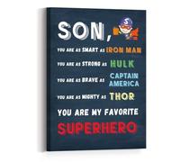 LLBOGRGGN To My Son Canvas Wall Art, Inspirational Poster for Boys Room Decor, Brave Kid Gift from Parents, Unframed Nursery Bedroom Print (Unframed,08x12inch(20x30cm))