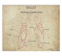 LLBOGRGGN Vintage Ballet Training Sign Retro Rustic Metal Tin Pointe Shoe Chart for Dancers Room 8 X 12 in