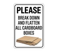 LLBOGRGGN Workshop Notice Break Down Cardboard Boxes Metal Tin Sign for Warehouse Storage Recycling Area Factory 8 X 12 in