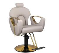 Llchaensc Chaise De Coiffeur Inclinable,Fauteuil De Salon Coiffure Hydraulique Pivotant 360° 150 Kg Hauteur Réglable Siège Barbier pour Salon Professionnel, Shampoing,Gris